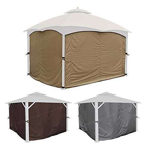 APEX GARDEN Four-Side Privacy Curtain Set for 10-ft x 12-ft Gazebo - Image 5