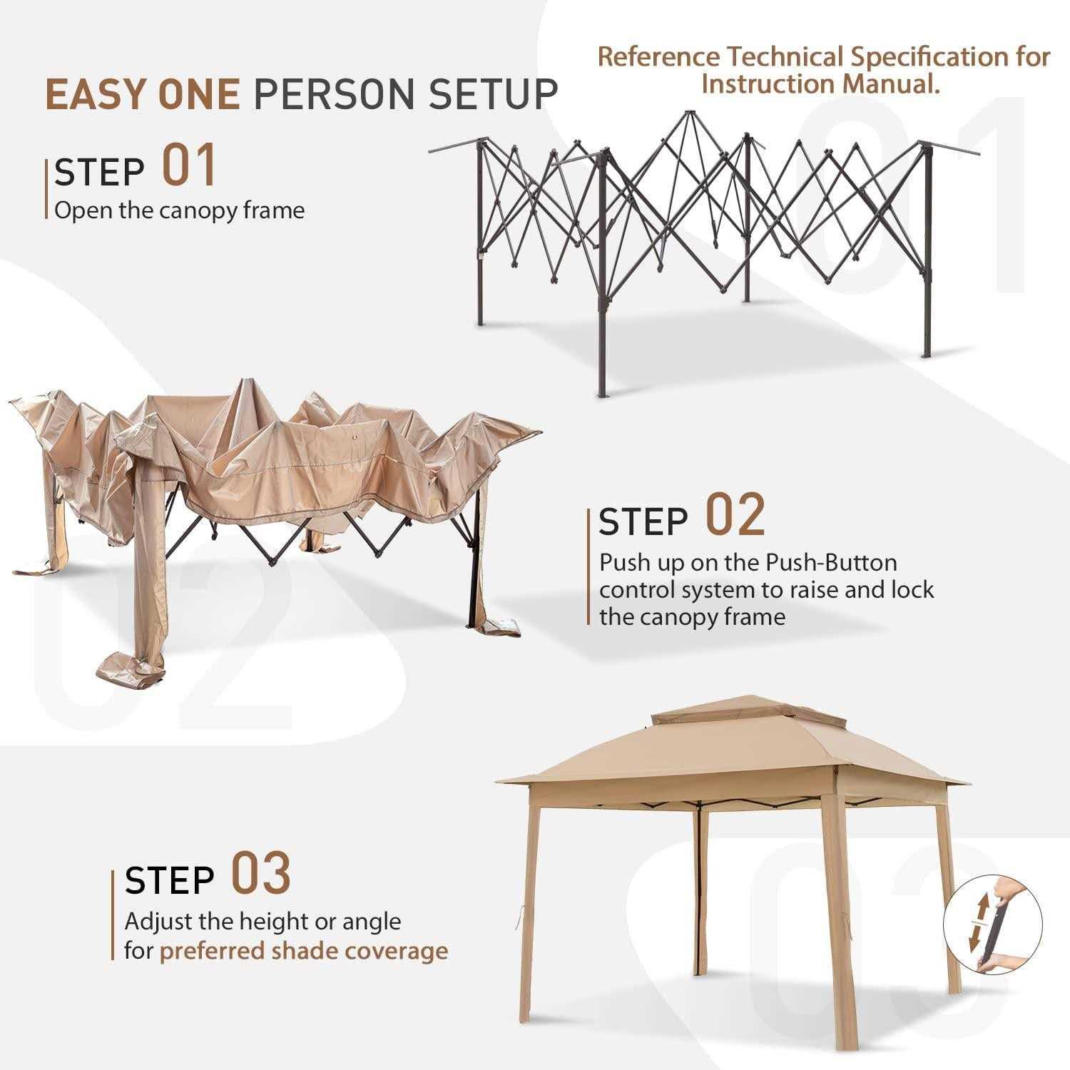 COOS BAY Cool Spot 11x11 Pop-Up Instant Gazebo Tent with Mosquito Netting Outdoor Canopy Shelter with 121 Square Feet of Shade - Image 5