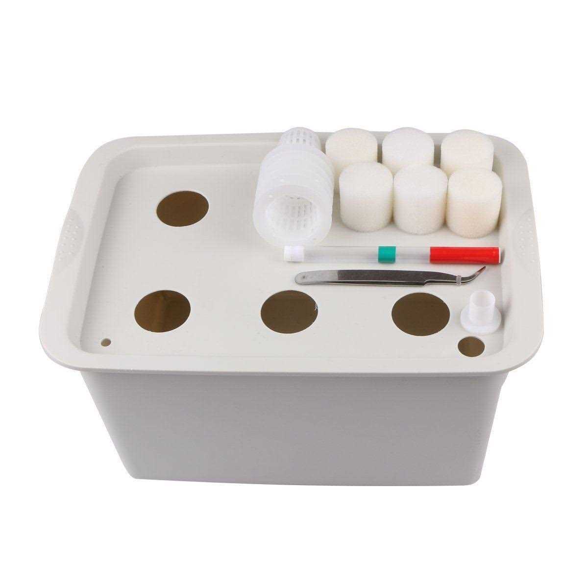 Aunifun Hydroponics Grower Kit DIY Self Watering Indoor Hydroponics Tools DWC Hydroponic System Planting Container Include Aquarium Air Pump Buoy - Image 4