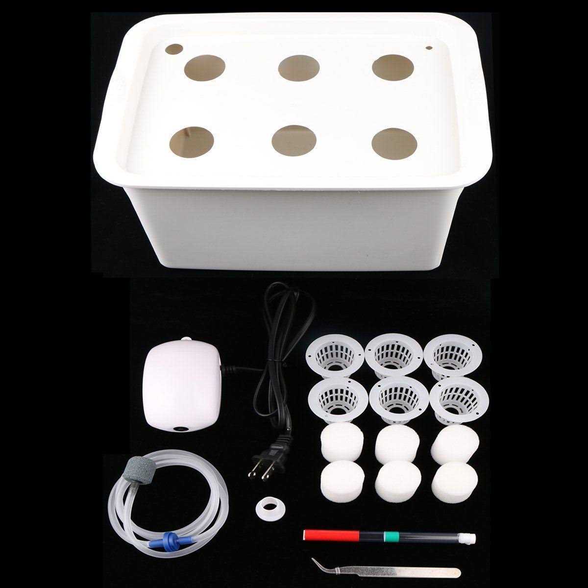 Aunifun Hydroponics Grower Kit DIY Self Watering Indoor Hydroponics Tools DWC Hydroponic System Planting Container Include Aquarium Air Pump Buoy - Image 5