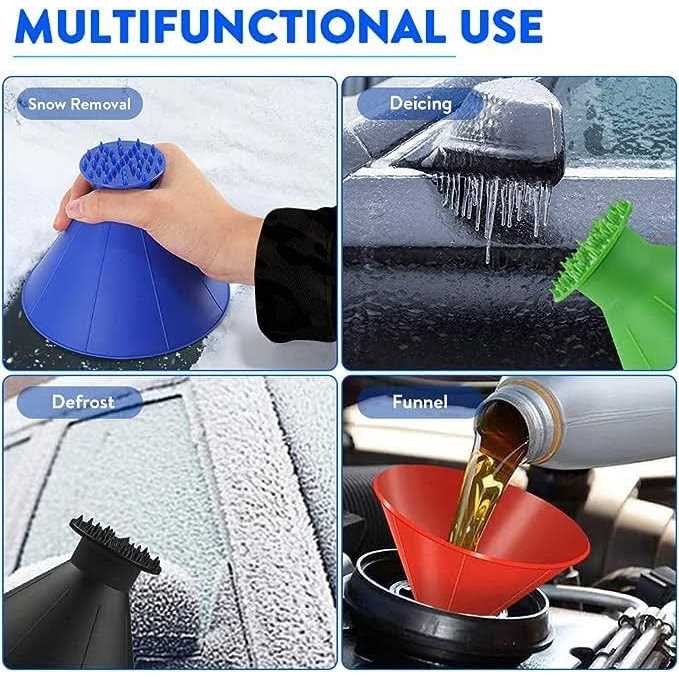 Car Ice Scraper,Magical Ice Scrapers for Car Windshield,Snow Scraper,4 Pcs Portable Multifunctional Snow Remover Wiper,Upgrade 2-in-1 Refueling and - Image 3
