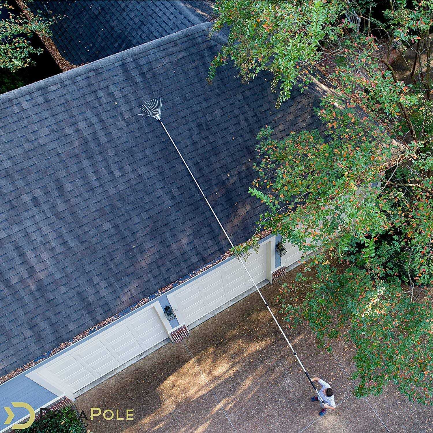 DOCAZOO DocaPole Roof Rake Extension Pole Attachment Adjustable Roof Rake Attachment for Cleaning Leaves, Sticks and Debris - Image 5