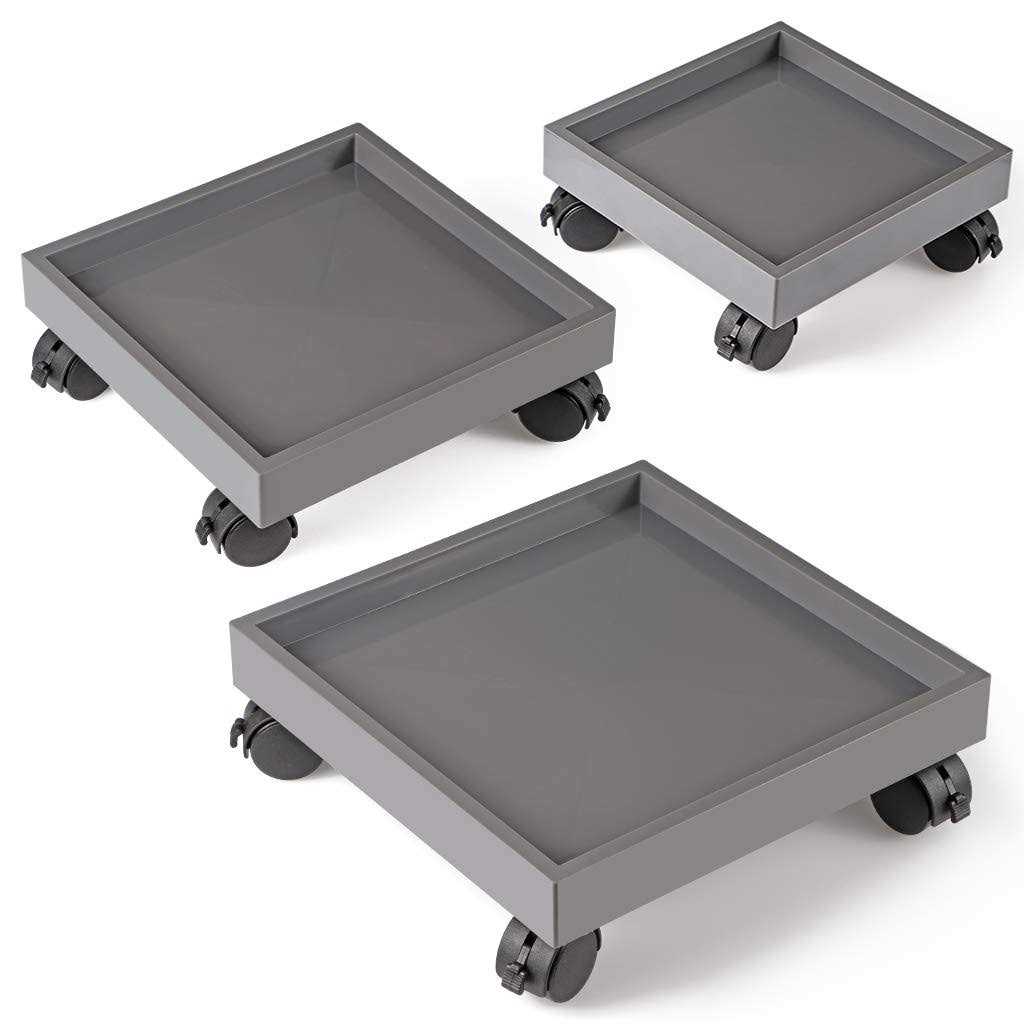 Skelang Square Plant Caddy Wheeled Planter Trays ABS Plant Pallet Heavy Duty Plant Dolly Saucer for Moving Potted Planter - Image 5