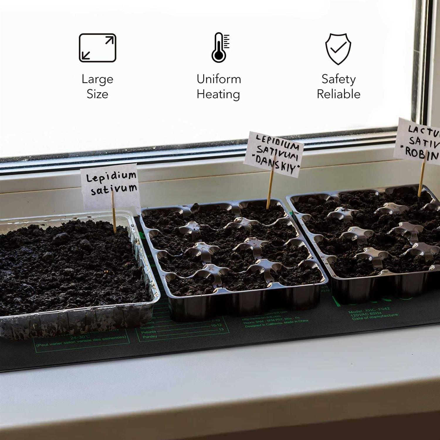 BN-LINK Durable Seedling Heat Mat Warm Hydroponic Heating Pad Waterproof 10 x 20.75 for Seed Starting Greenhouse and Germination - Image 3