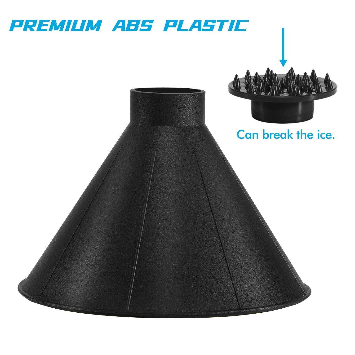 Clesdf Magical Ice Scrapers for Car Windshield 2 Pack Cone Magic Car Ice Scraper with Funnel - Image 3