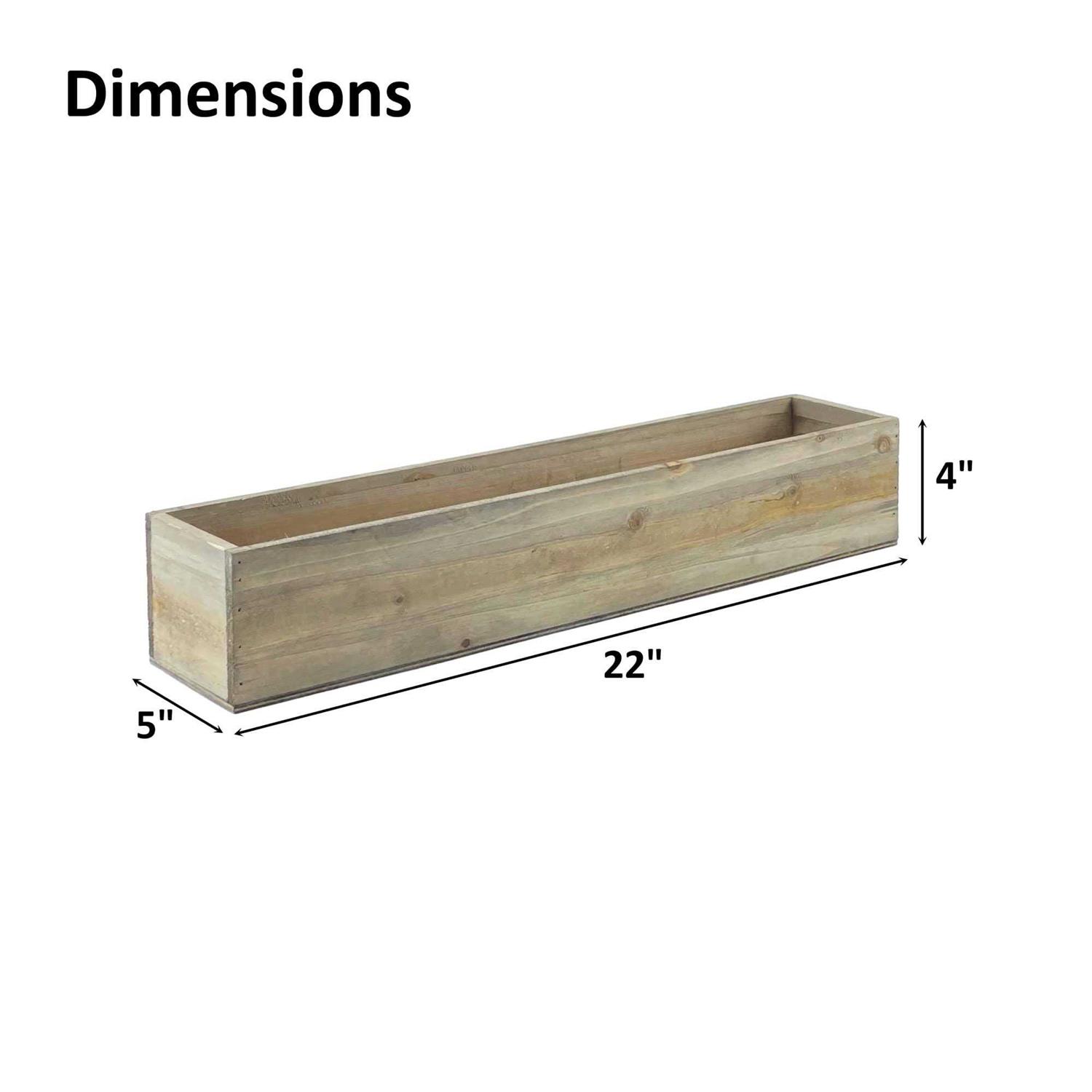 CYS EXCEL Rectangle Wood Planter Box with Removable Plastic Liner - Image 4