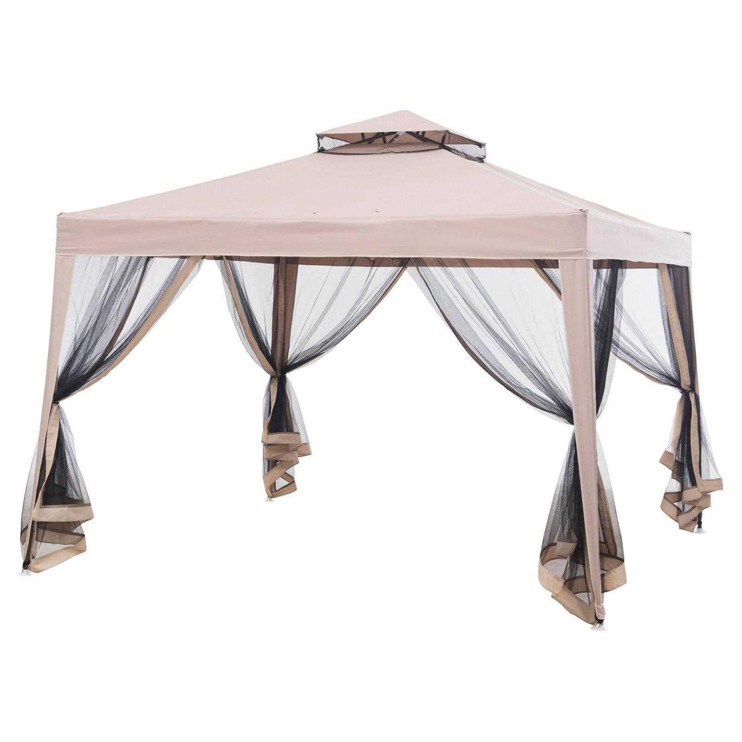 Sunjoy 10 x 10 Foot Hampton Soft Top Gazebo with Mosquito Netting - Image 3