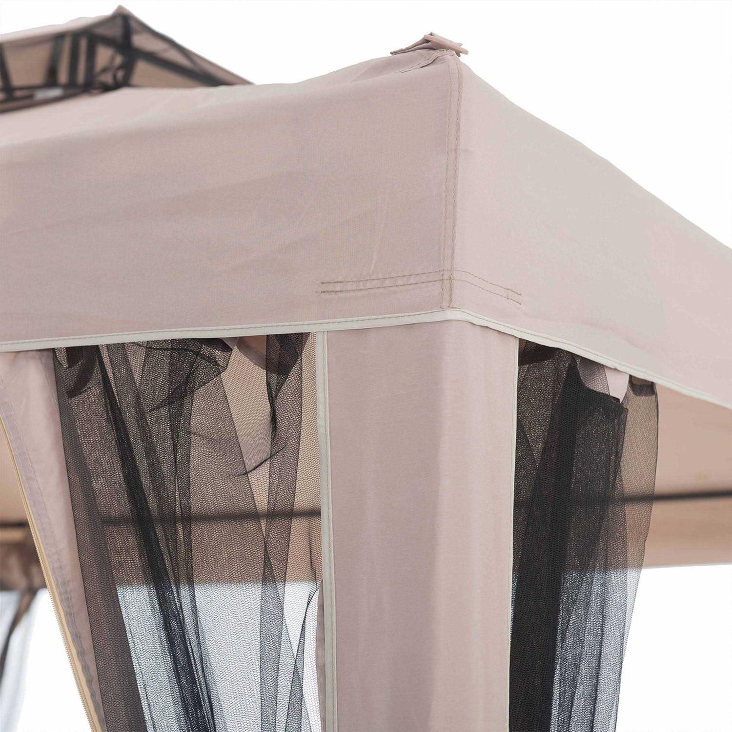 Sunjoy 10 x 10 Foot Hampton Soft Top Gazebo with Mosquito Netting - Image 4