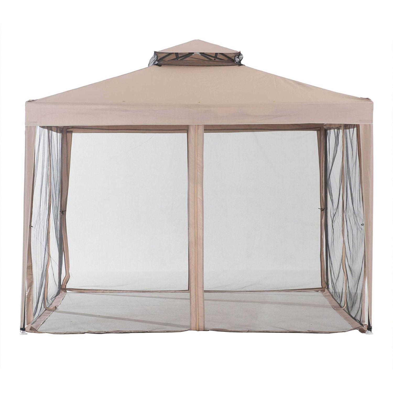 Sunjoy 10 x 10 Foot Hampton Soft Top Gazebo with Mosquito Netting - Image 5