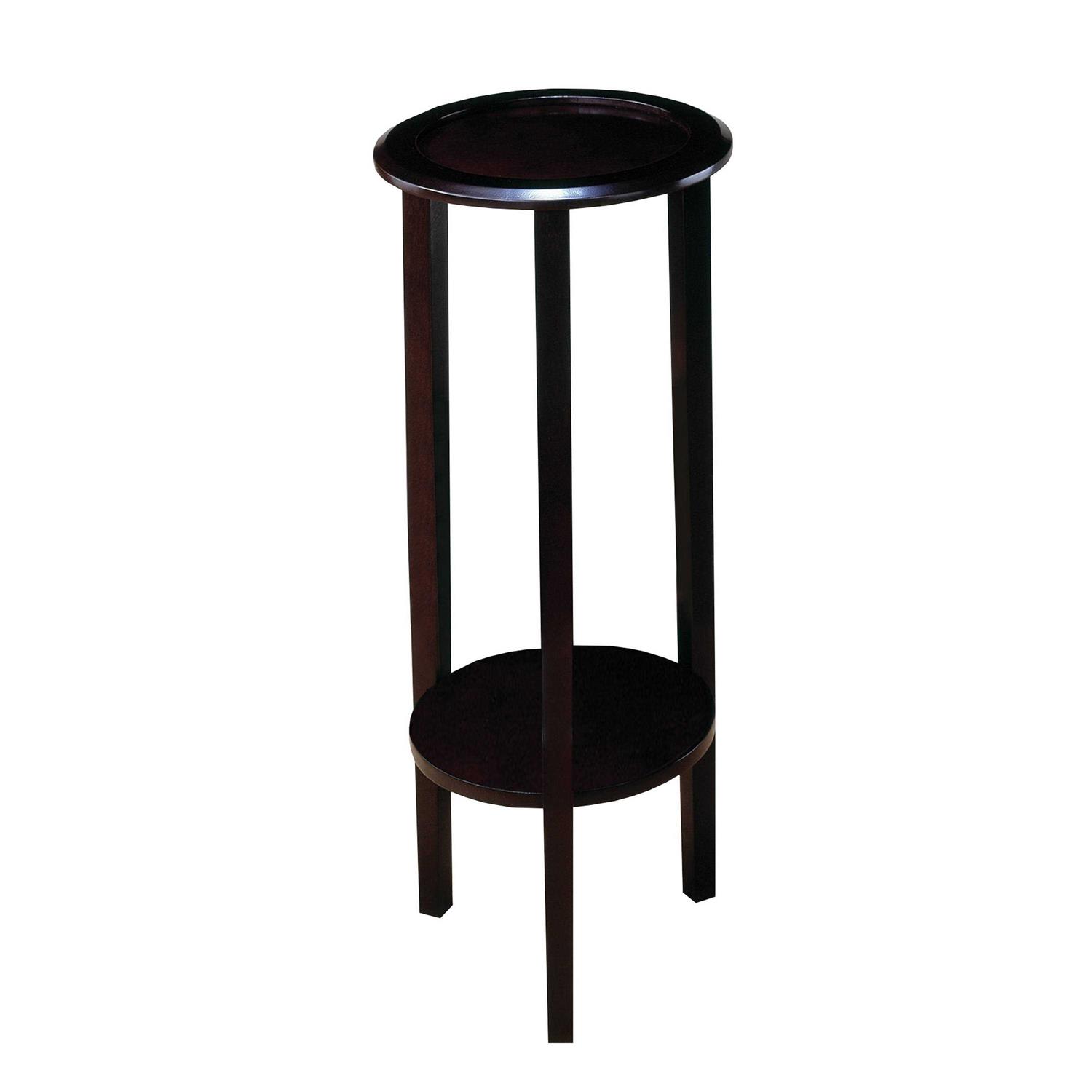 Coaster Espresso Round Accent Table with Bottom Shelf - Image 4