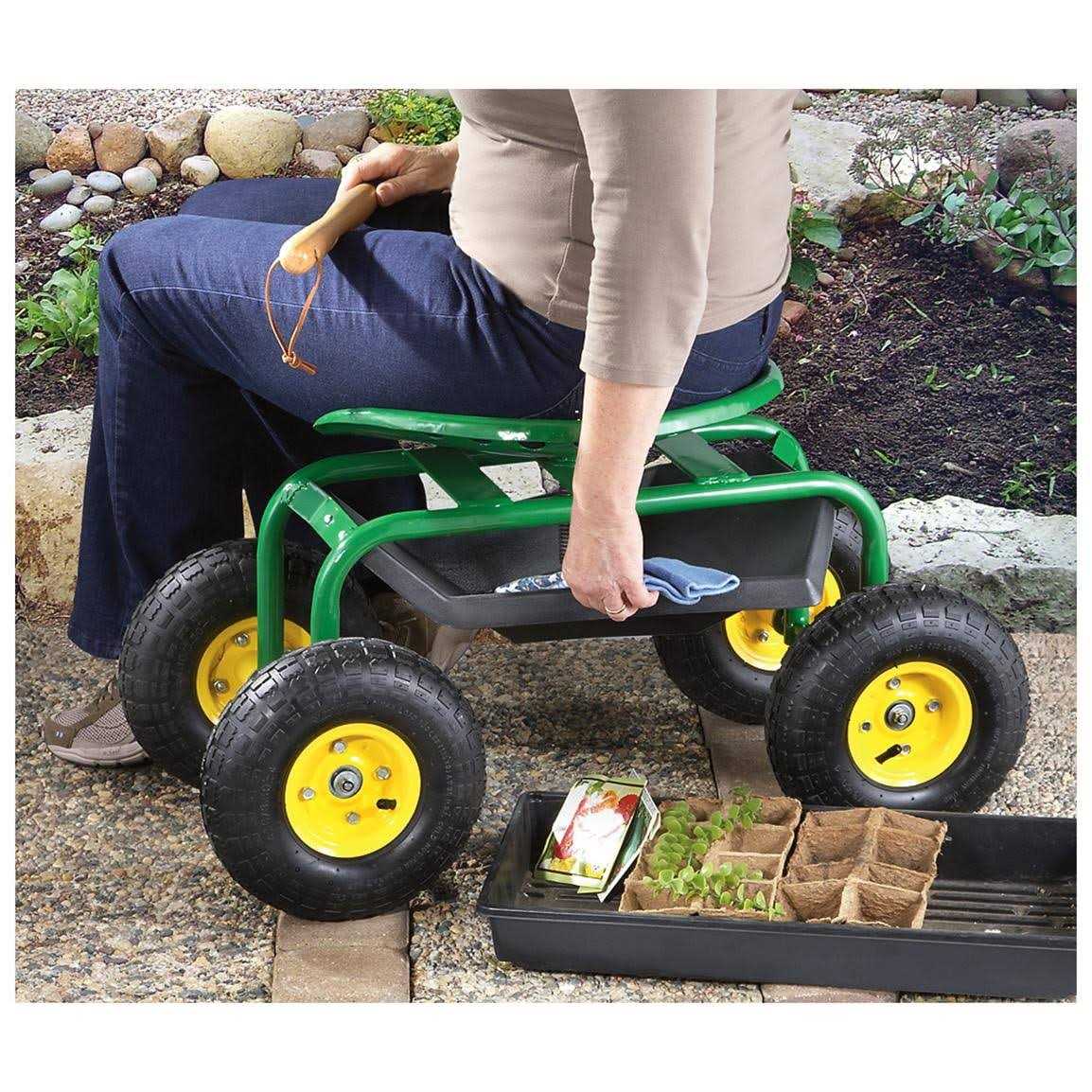 Castlecreek Rolling Garden Seat with Built-in Tray - Image 3