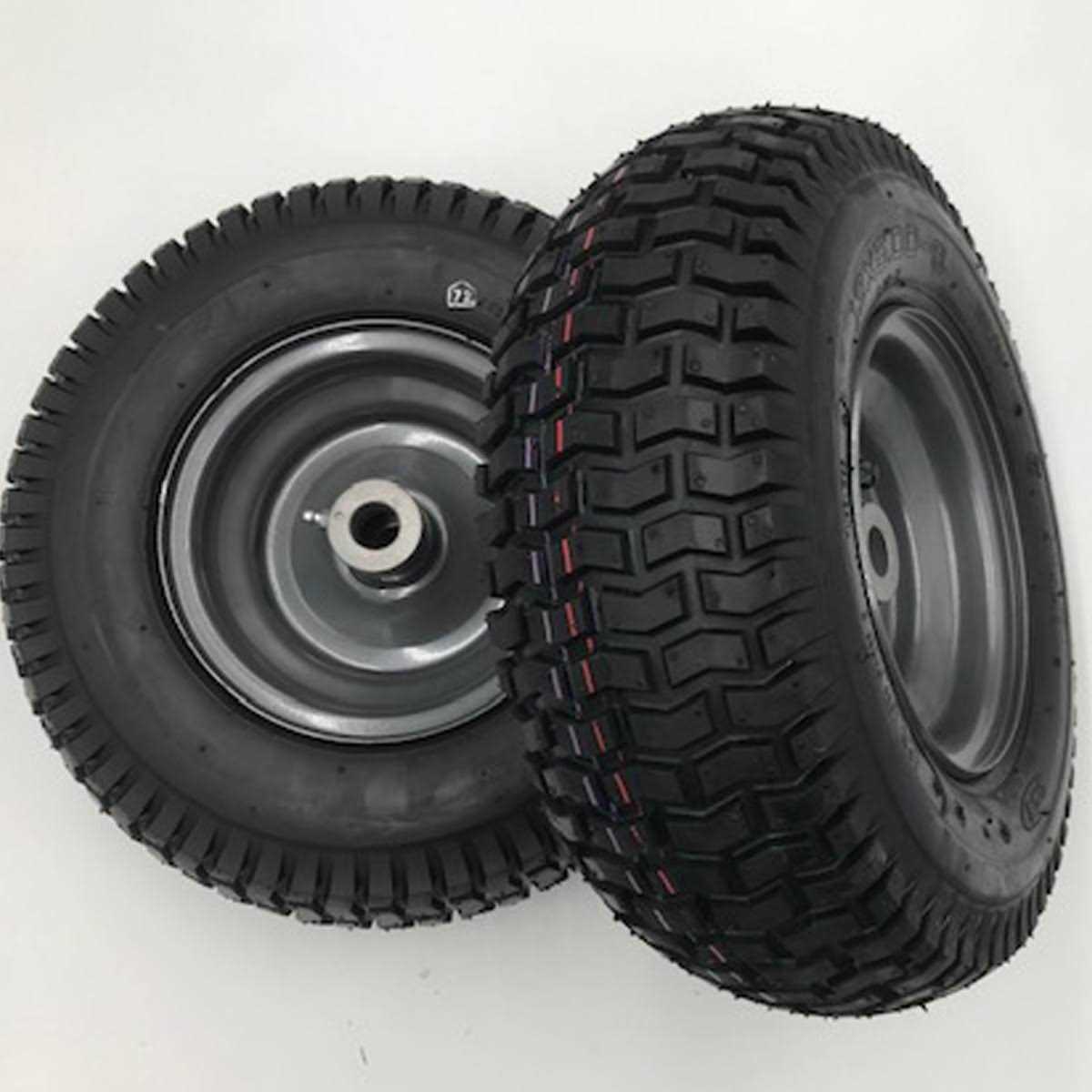SET of 2 13x5.00-6 Dark Gray Turf Tread Lawn Mower Wheel Assembly - Image 3