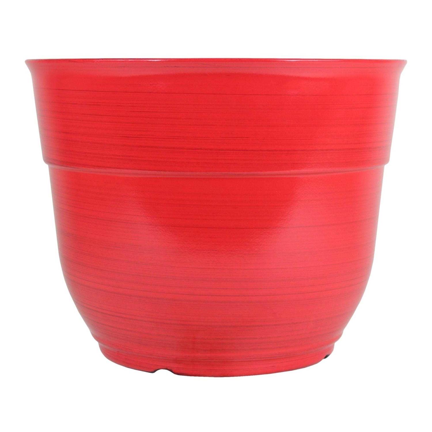 Garden Elements Glazed Brushed Happy Large Plastic Planter