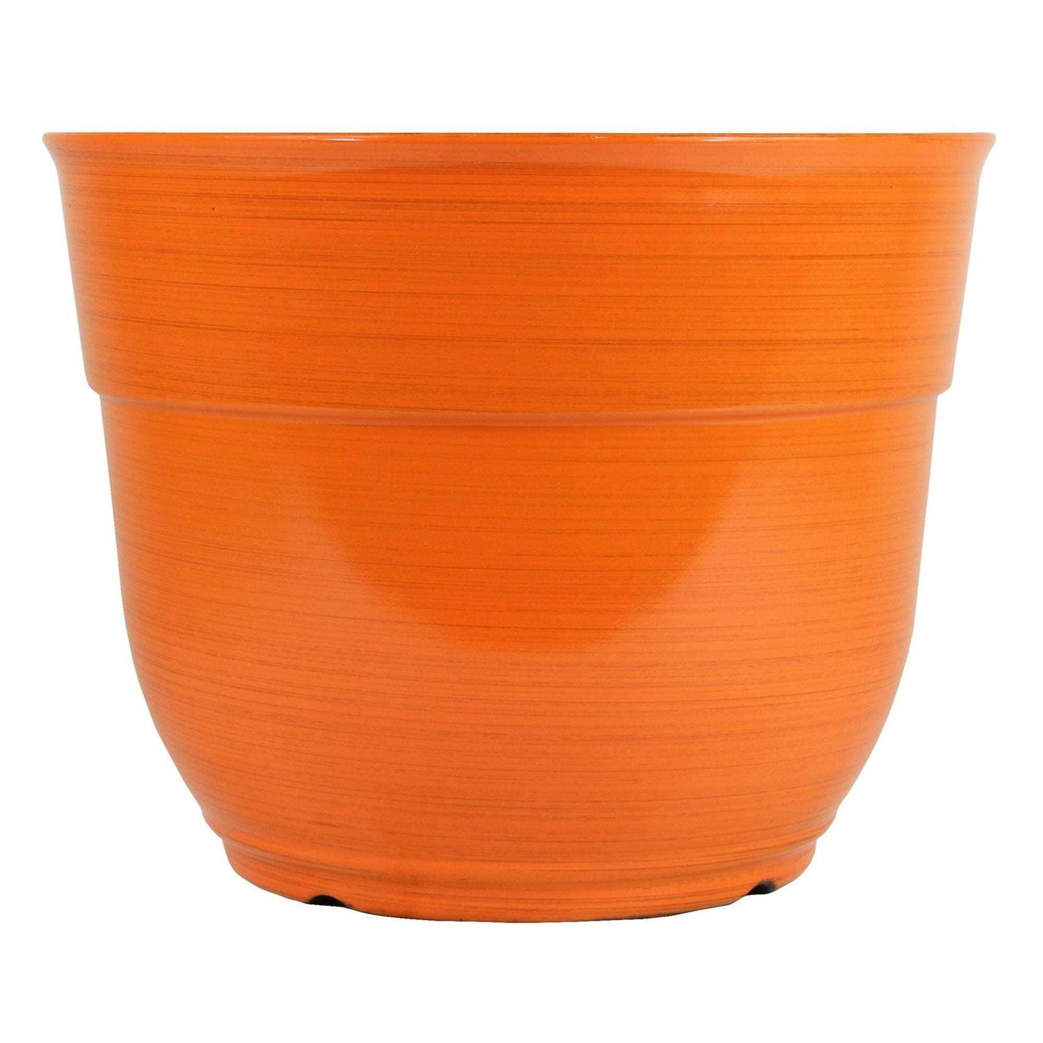 Garden Elements Glazed Brushed Happy Large Plastic Planter - Image 3