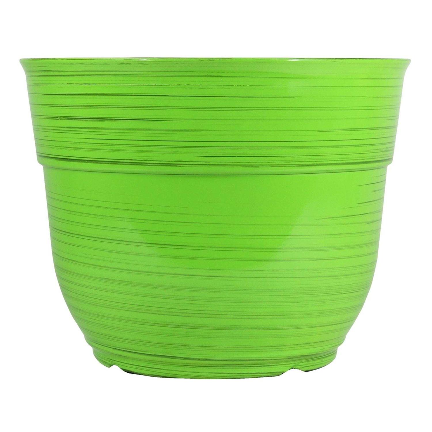 Garden Elements Glazed Brushed Happy Large Plastic Planter - Image 4