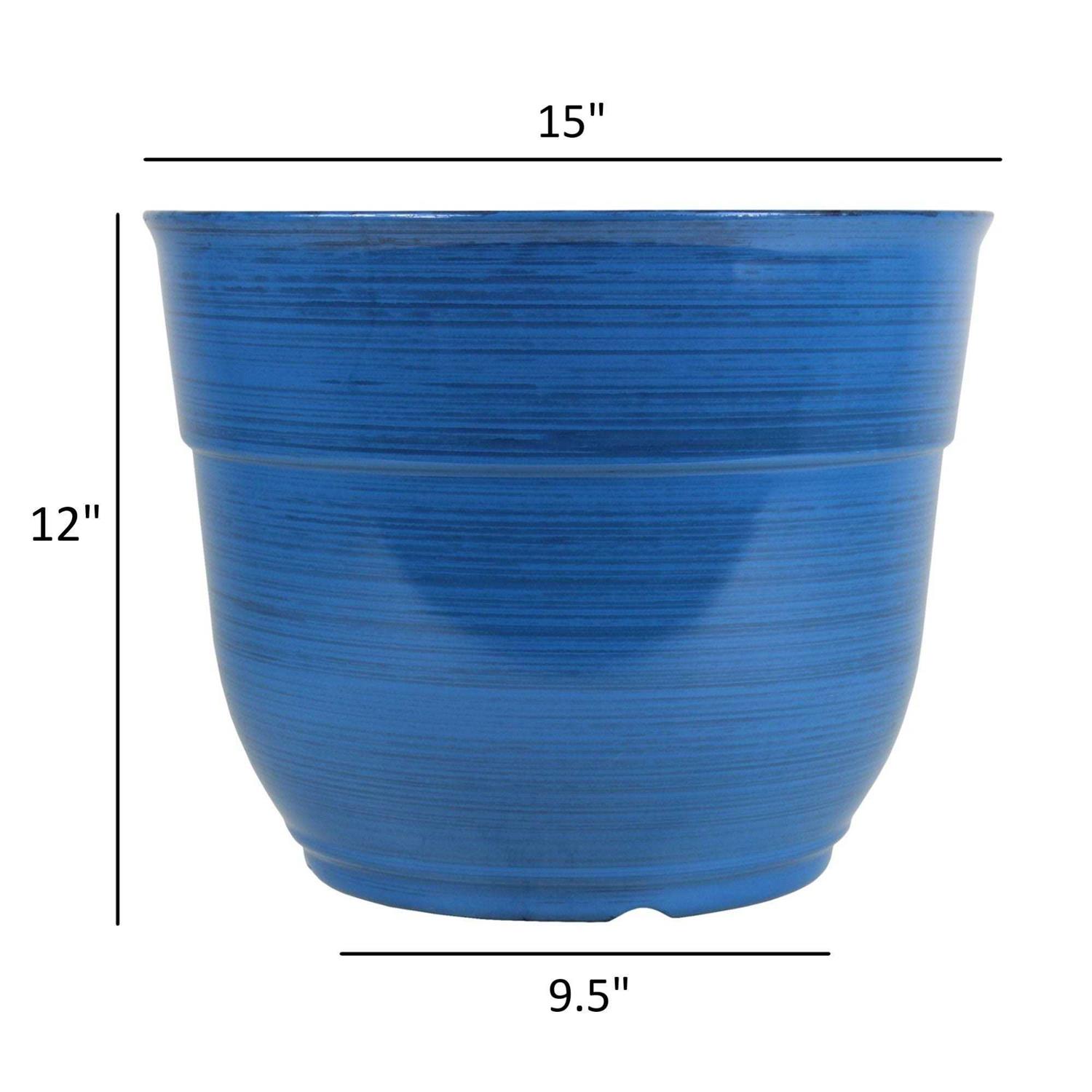 Garden Elements Glazed Brushed Happy Large Plastic Planter - Image 5