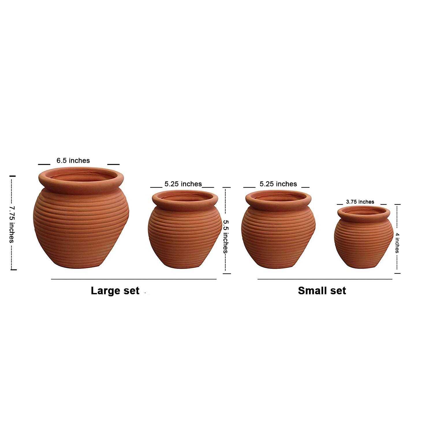 Set of 2 Different Size Natural Terracotta Fallen Pots or Hanging Pots - Image 5