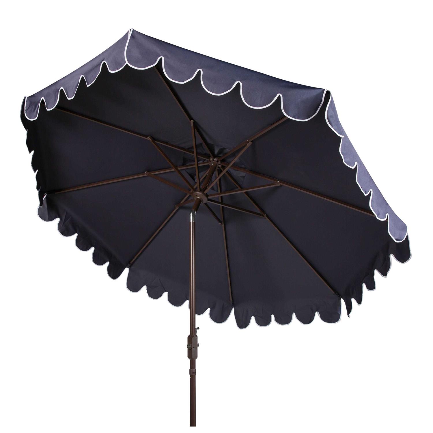 Safavieh Venice Single Scallop 9Ft Crank Outdoor Push Button Tilt Umbrella - Image 4