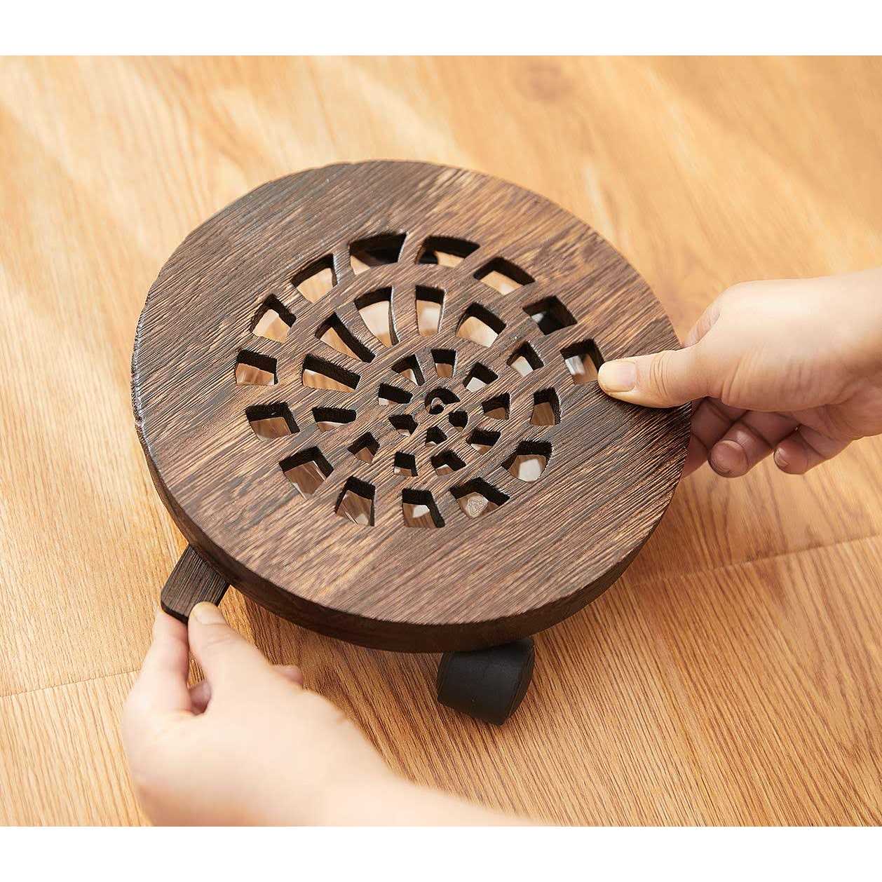 SINOBEST Wood Plant Caddy Heavy Duty Rolling Planter Dolly with Rotating Casters - Image 5