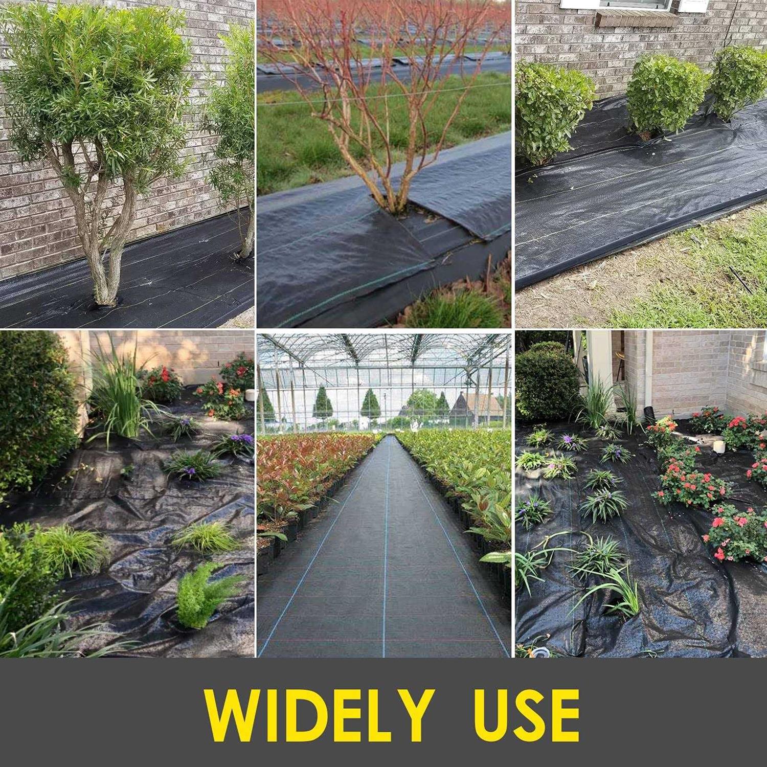 Sunifier Weed Barrier Landscape Fabric Heavy Duty,Garden Fabric Weed Barrier,Black Mulch for Landscaping - Image 5