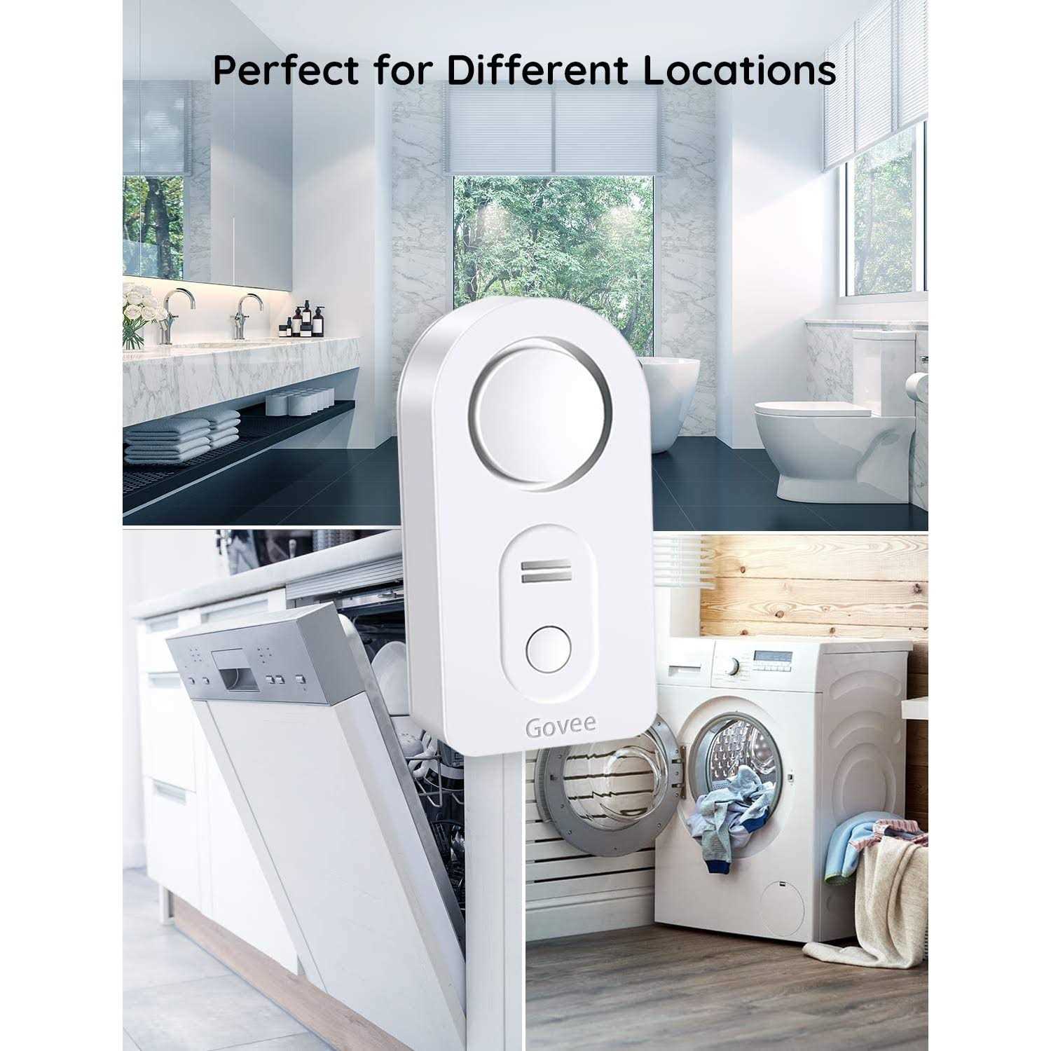 Govee Water Detectors 100dB Adjustable Audio Alarm Sensor, Sensitive Leak and Drip Alert - Image 3