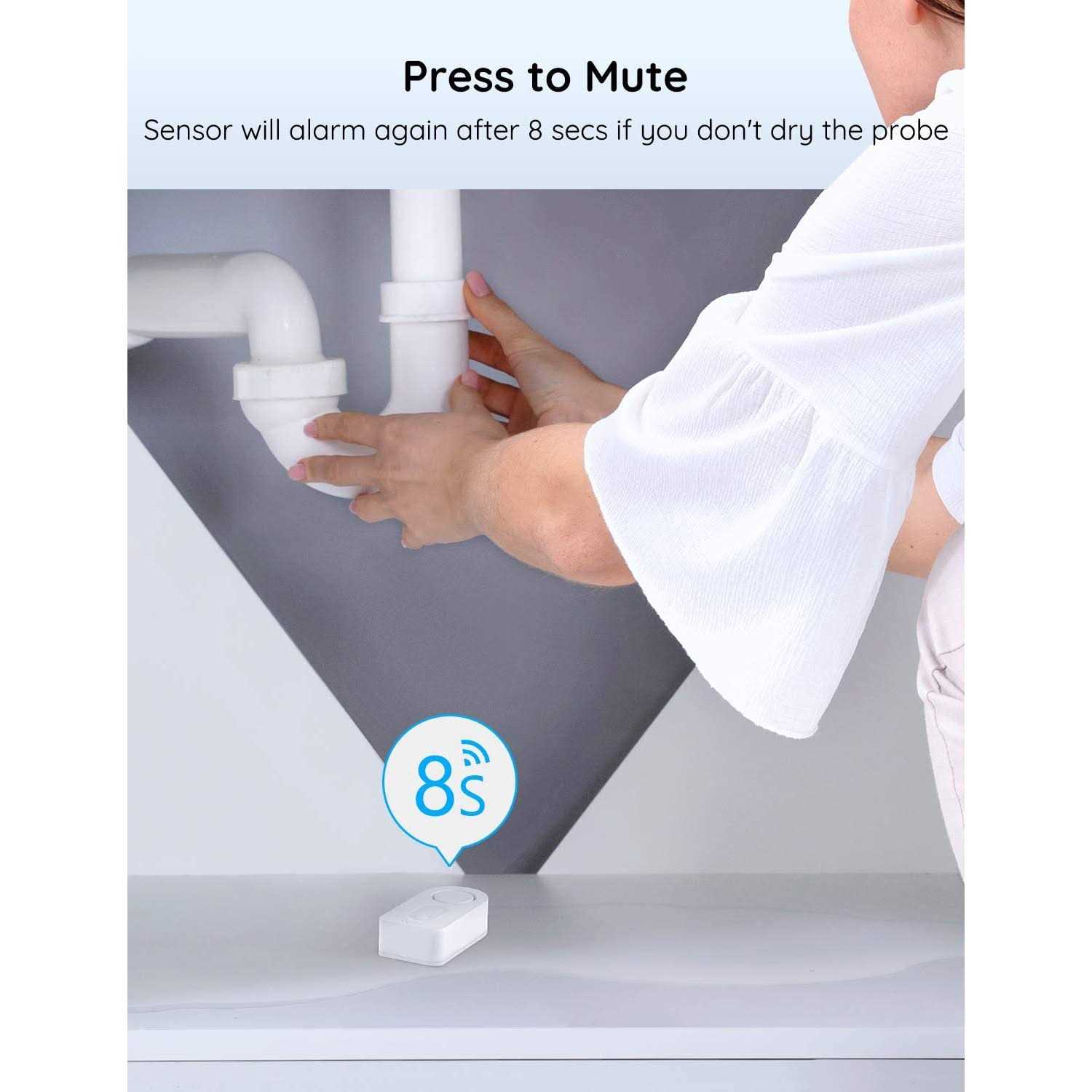 Govee Water Detectors 100dB Adjustable Audio Alarm Sensor, Sensitive Leak and Drip Alert - Image 5